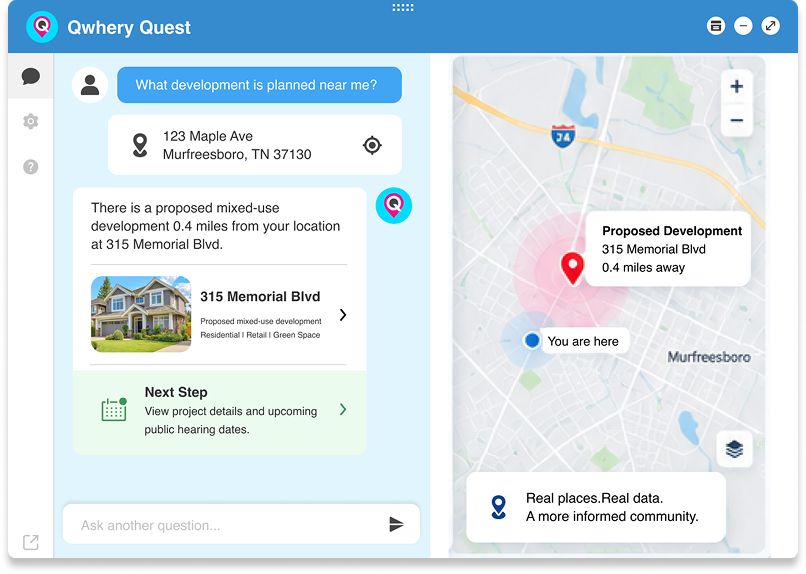 Qwhery Quest location-aware chat assistant preview